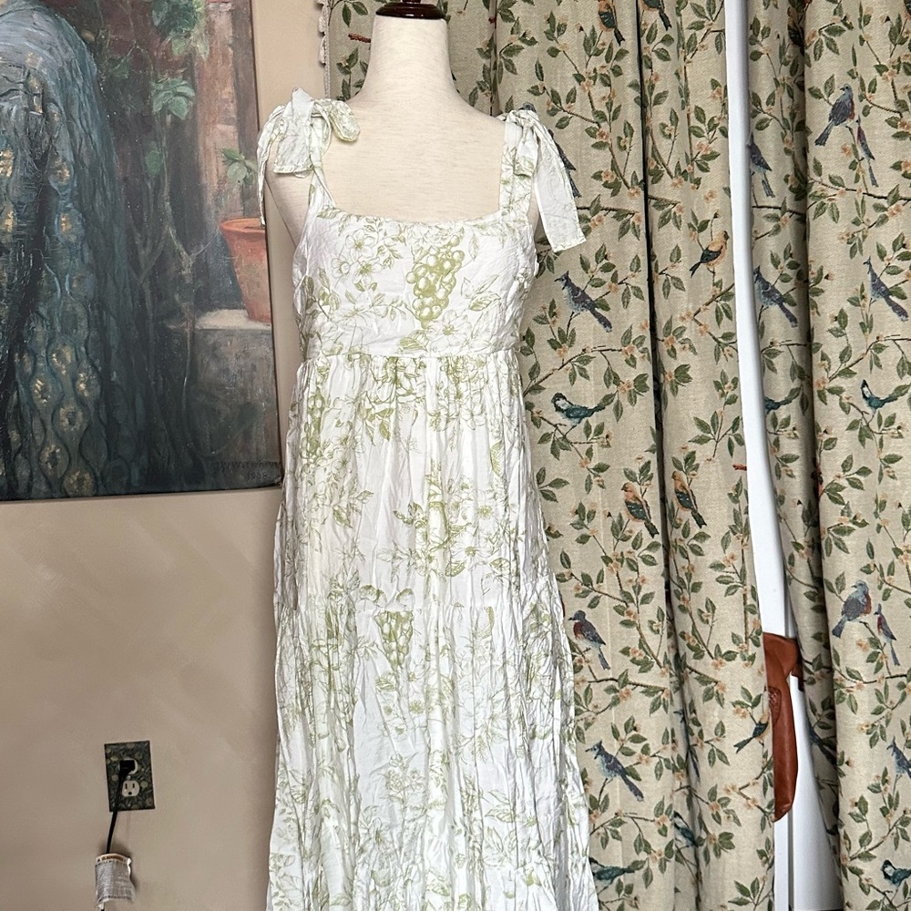 *NWT* Floral Toile Green and White Women's Spring/Summer Dress